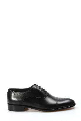 Men's Black Oxford Dress Shoes with Brogue Detailing - Wessi