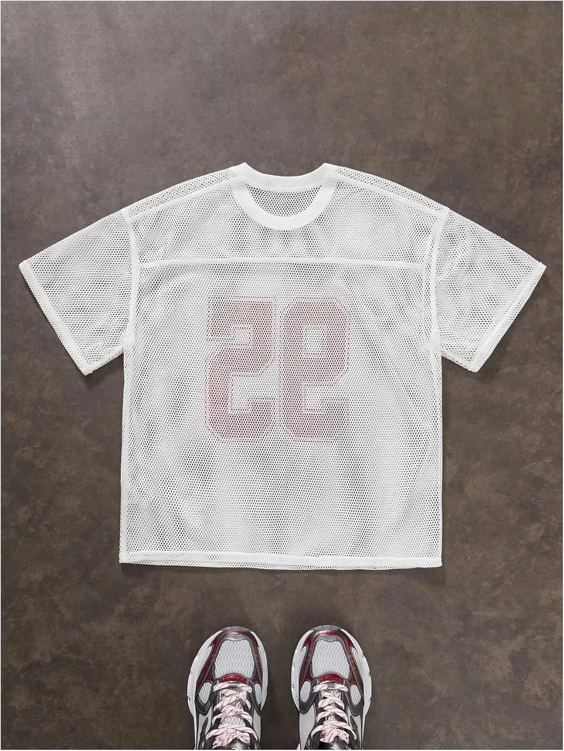 Men's Number Print Jersey Shirt Crew Neck Short Sleeve Mesh Tee Tops Casual Football Jersey Shirts