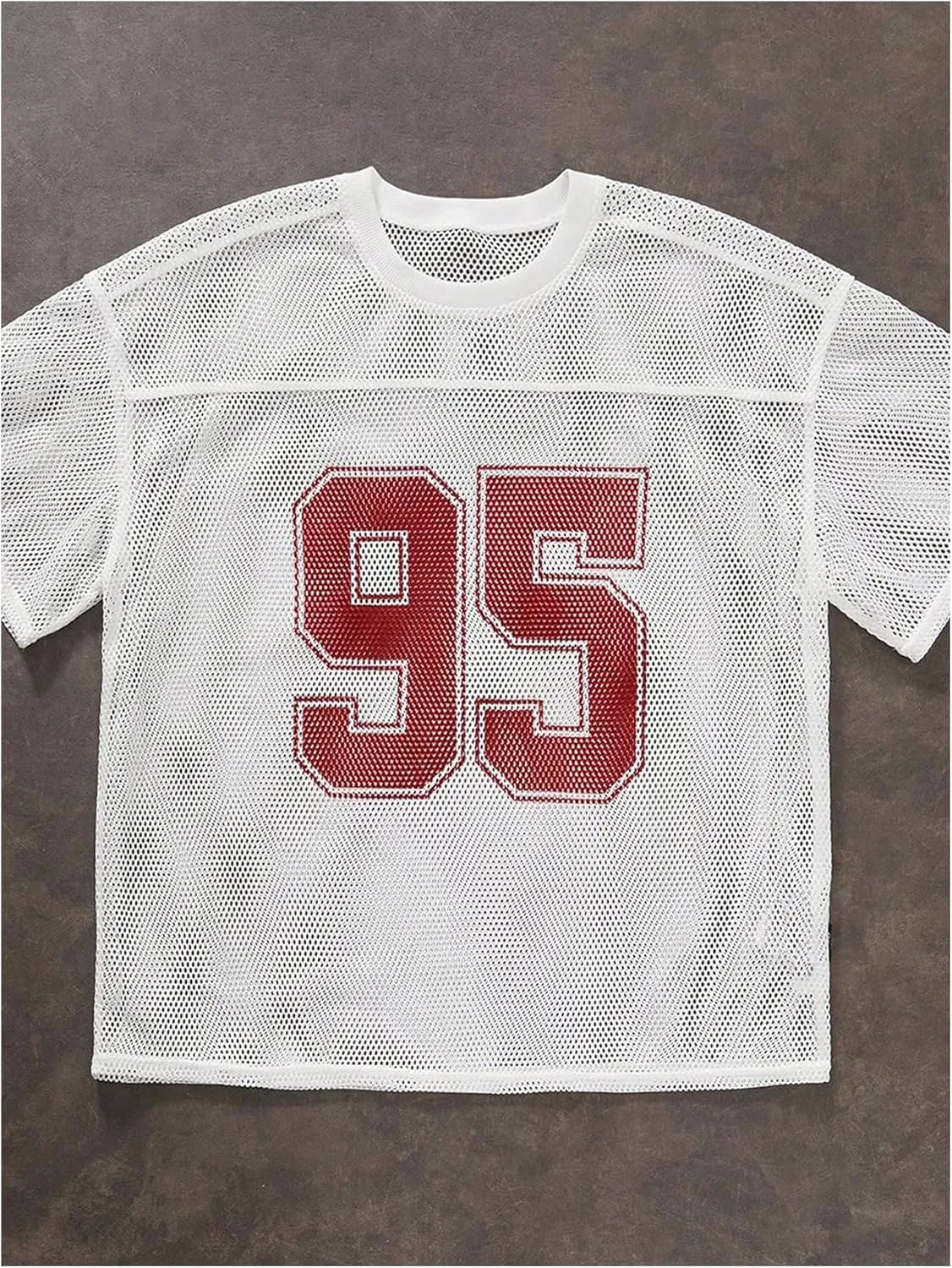 Men's Number Print Jersey Shirt Crew Neck Short Sleeve Mesh Tee Tops Casual Football Jersey Shirts
