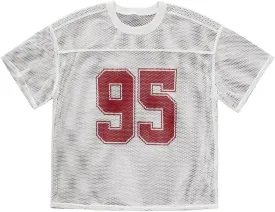 Men's Number Print Jersey Shirt Crew Neck Short Sleeve Mesh Tee Tops Casual Football Jersey Shirts