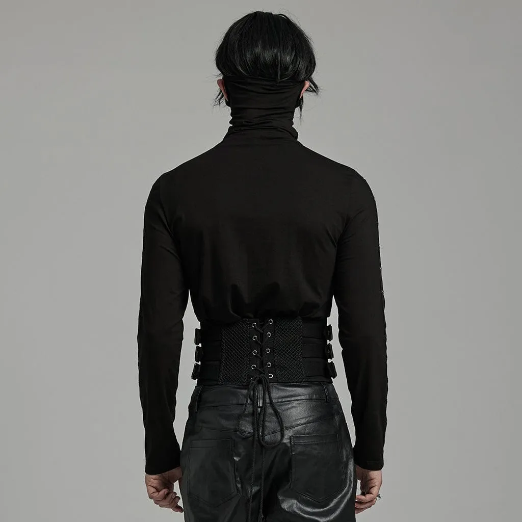 Men's Punk Multi-buckles Studded Lace-up Harness
