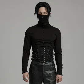 Men's Punk Multi-buckles Studded Lace-up Harness