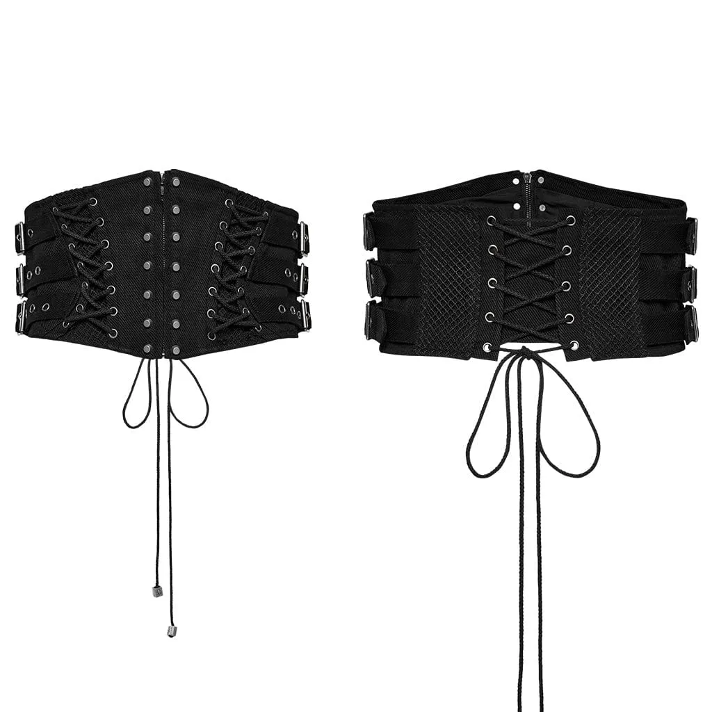 Men's Punk Multi-buckles Studded Lace-up Harness