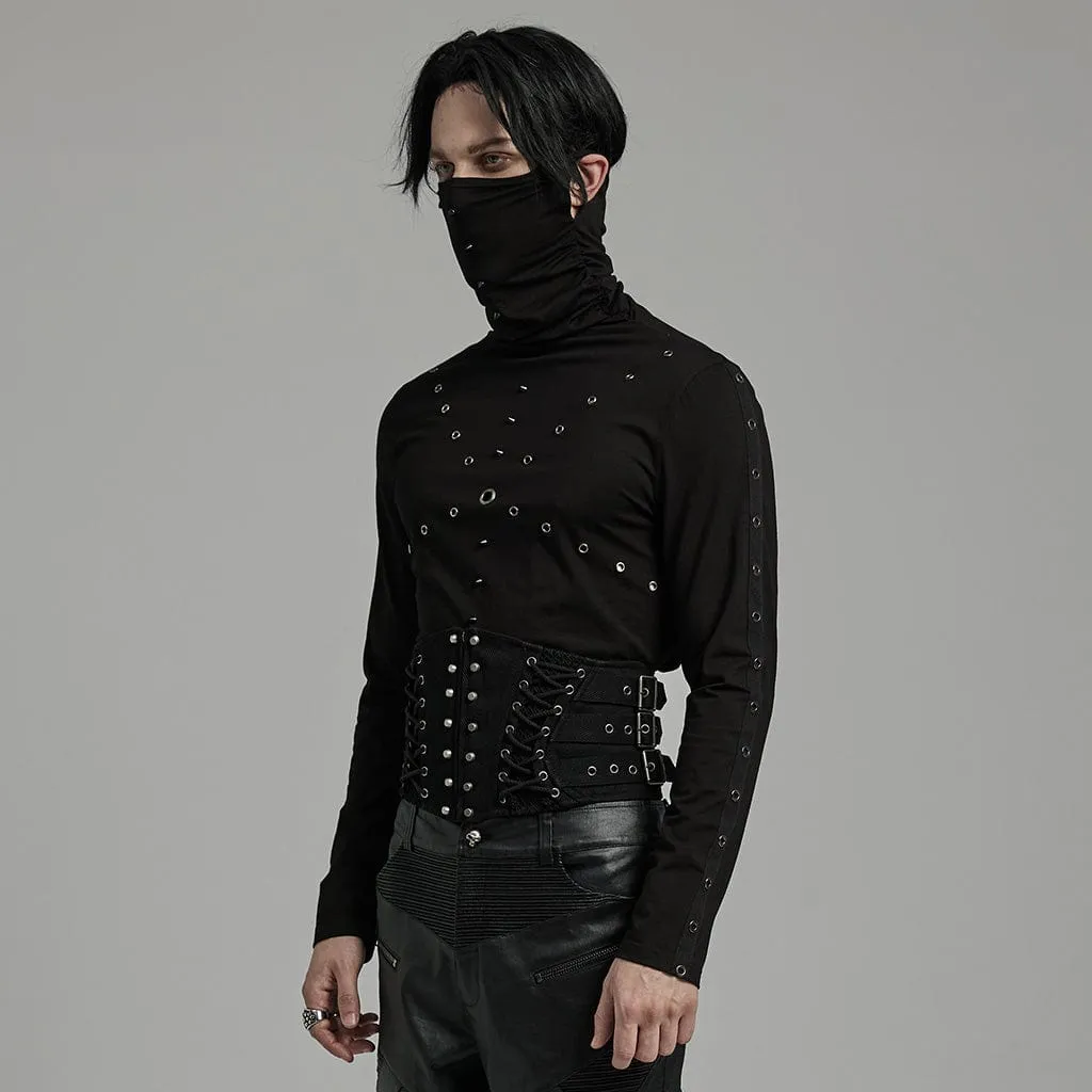 Men's Punk Multi-buckles Studded Lace-up Harness