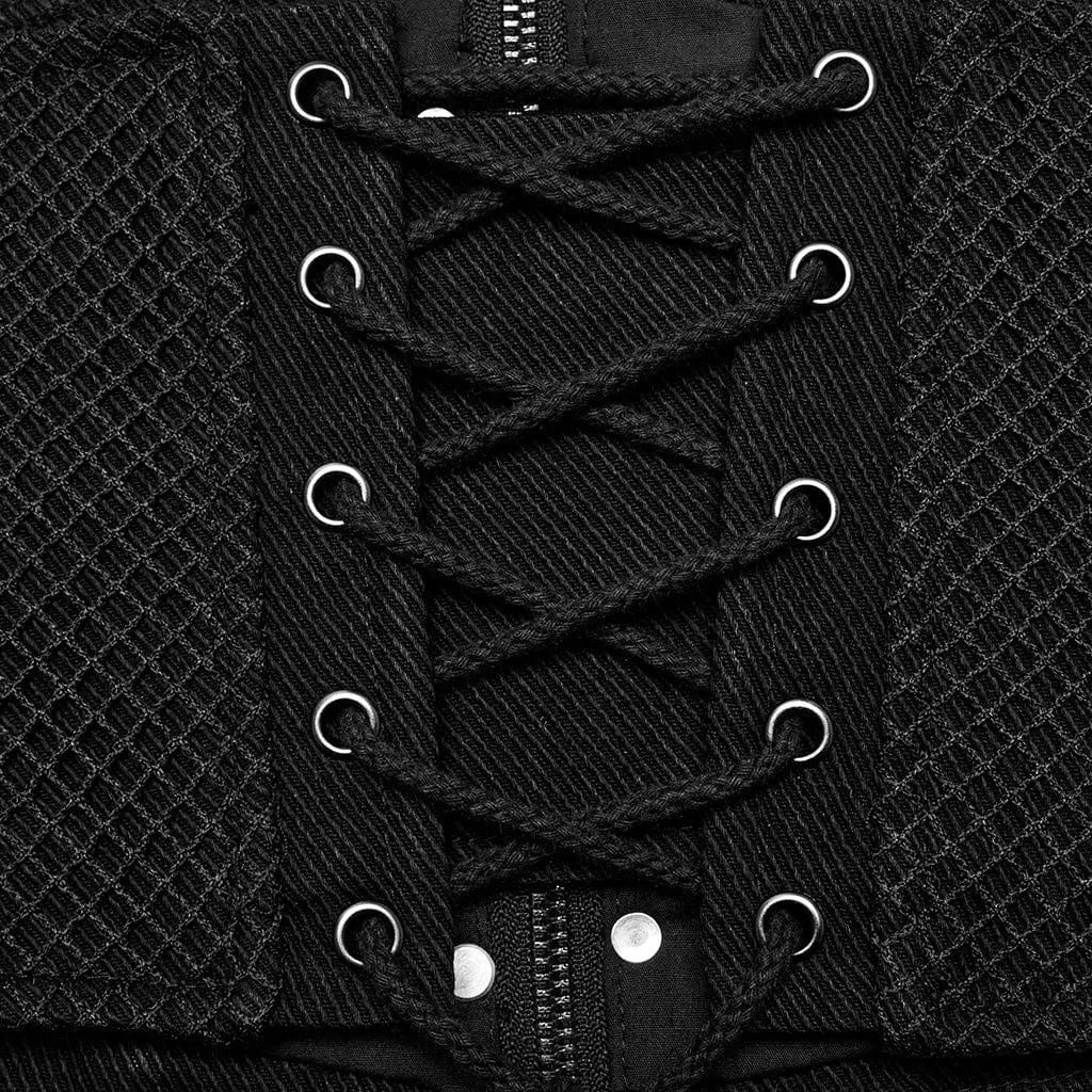 Men's Punk Multi-buckles Studded Lace-up Harness