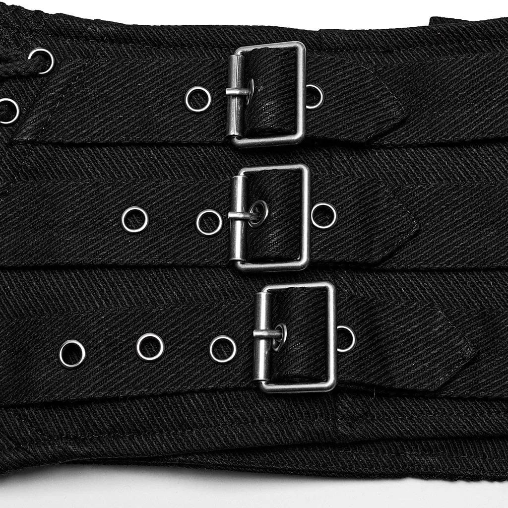 Men's Punk Multi-buckles Studded Lace-up Harness
