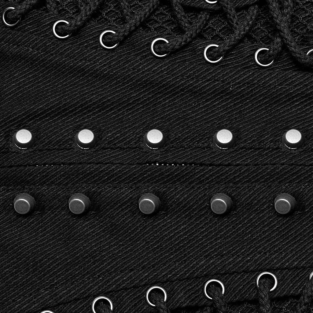 Men's Punk Multi-buckles Studded Lace-up Harness