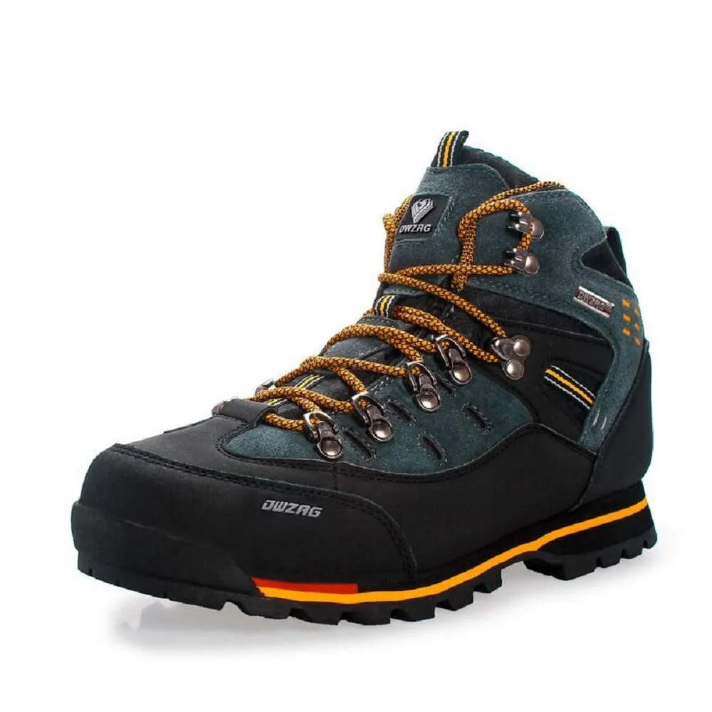 Men's Waterproof Leather mid Hiking Boots Non-Slip Lightweight Snow Boots