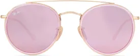 Pro Acme Double Bridge Round Sunglasses for Women Men 100% Real Glass Lens Retro UV400 Protection Retro Circle Sun Glasses