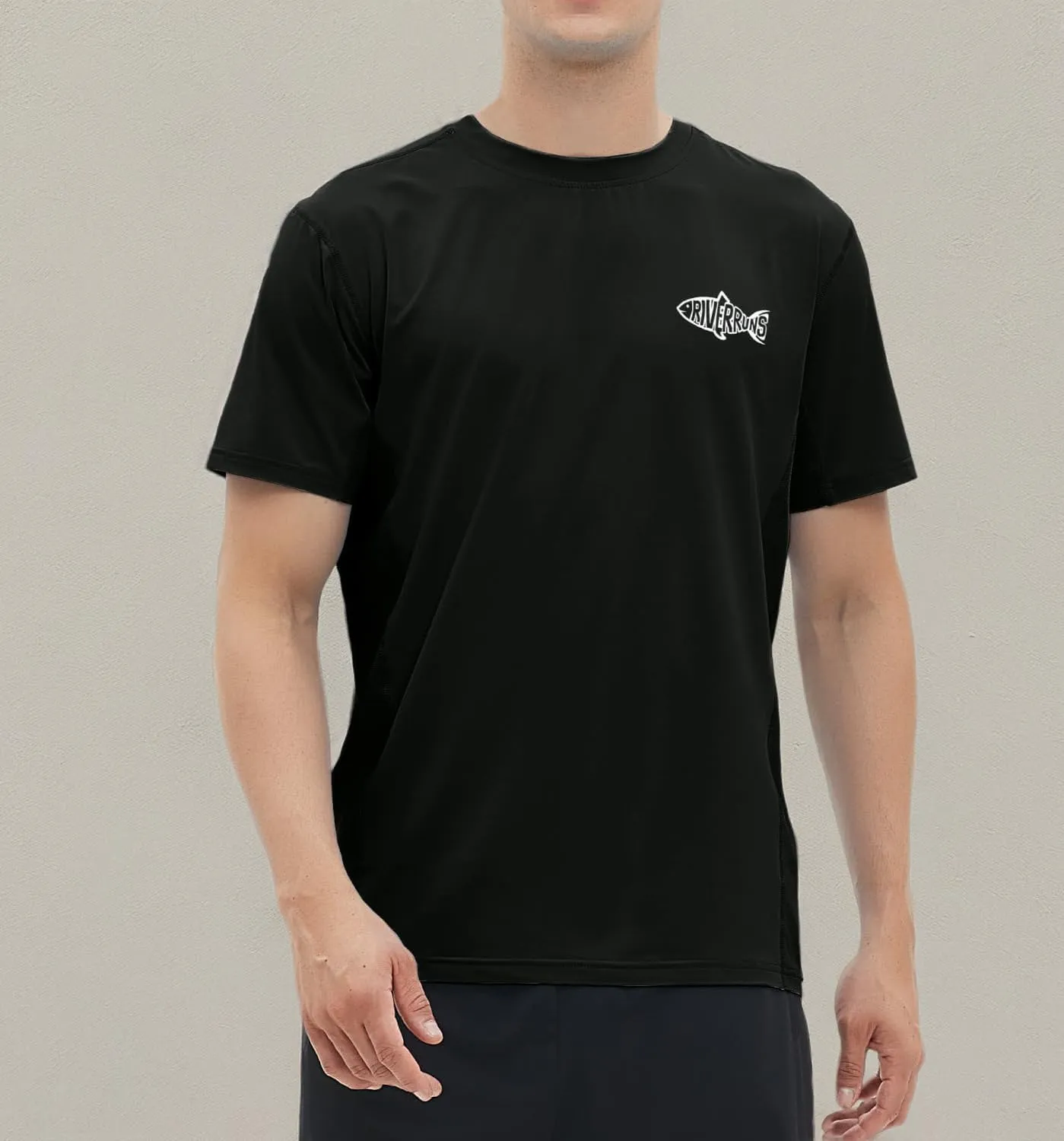 Riverruns Fishing T-Shirt Men??s UPF 50  Sun Protection Fishing Shirt Short Sleeve Performance Tee #1006