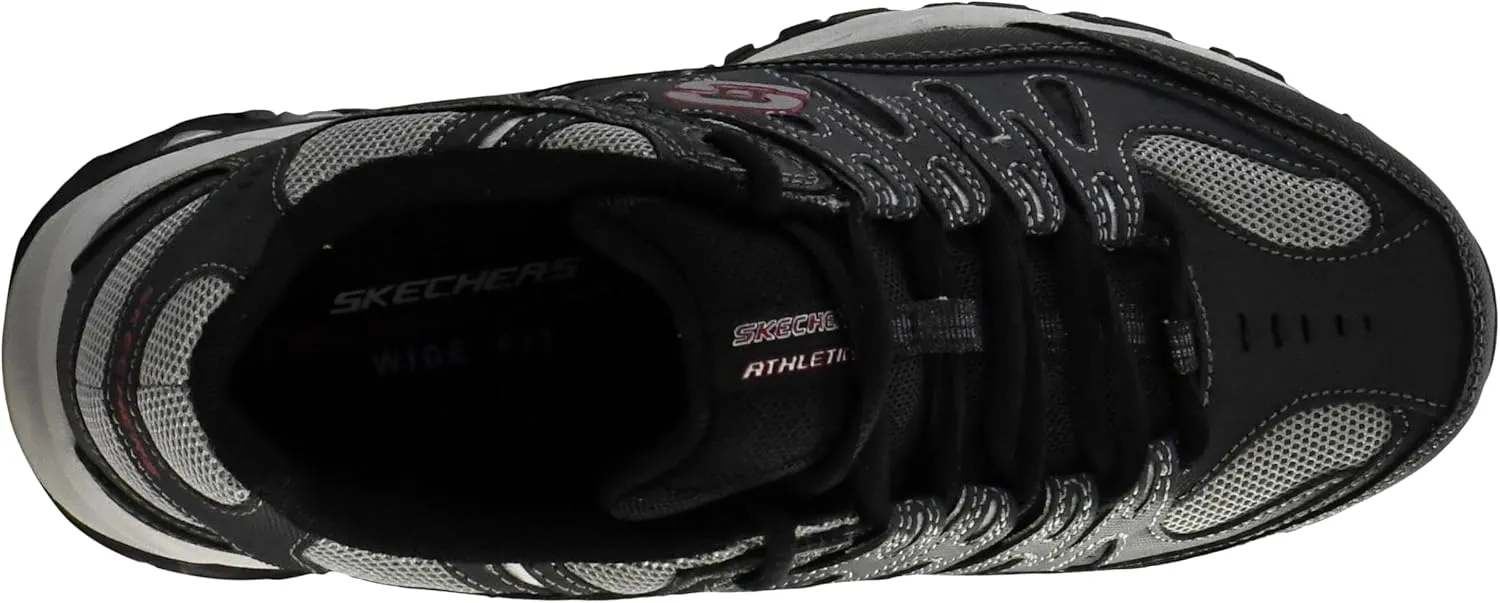 Skechers Men's Afterburn M. Fit Fashion Sneakers  Leather Upper, Memory Foam Insole, Rubber Outsole