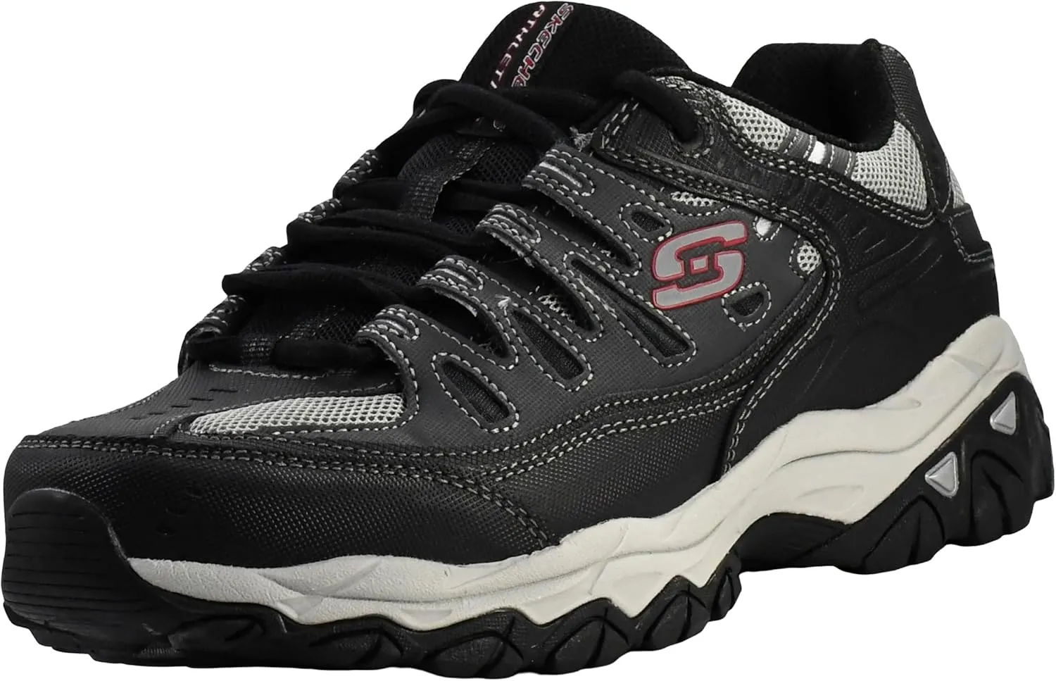 Skechers Men's Afterburn M. Fit Fashion Sneakers  Leather Upper, Memory Foam Insole, Rubber Outsole