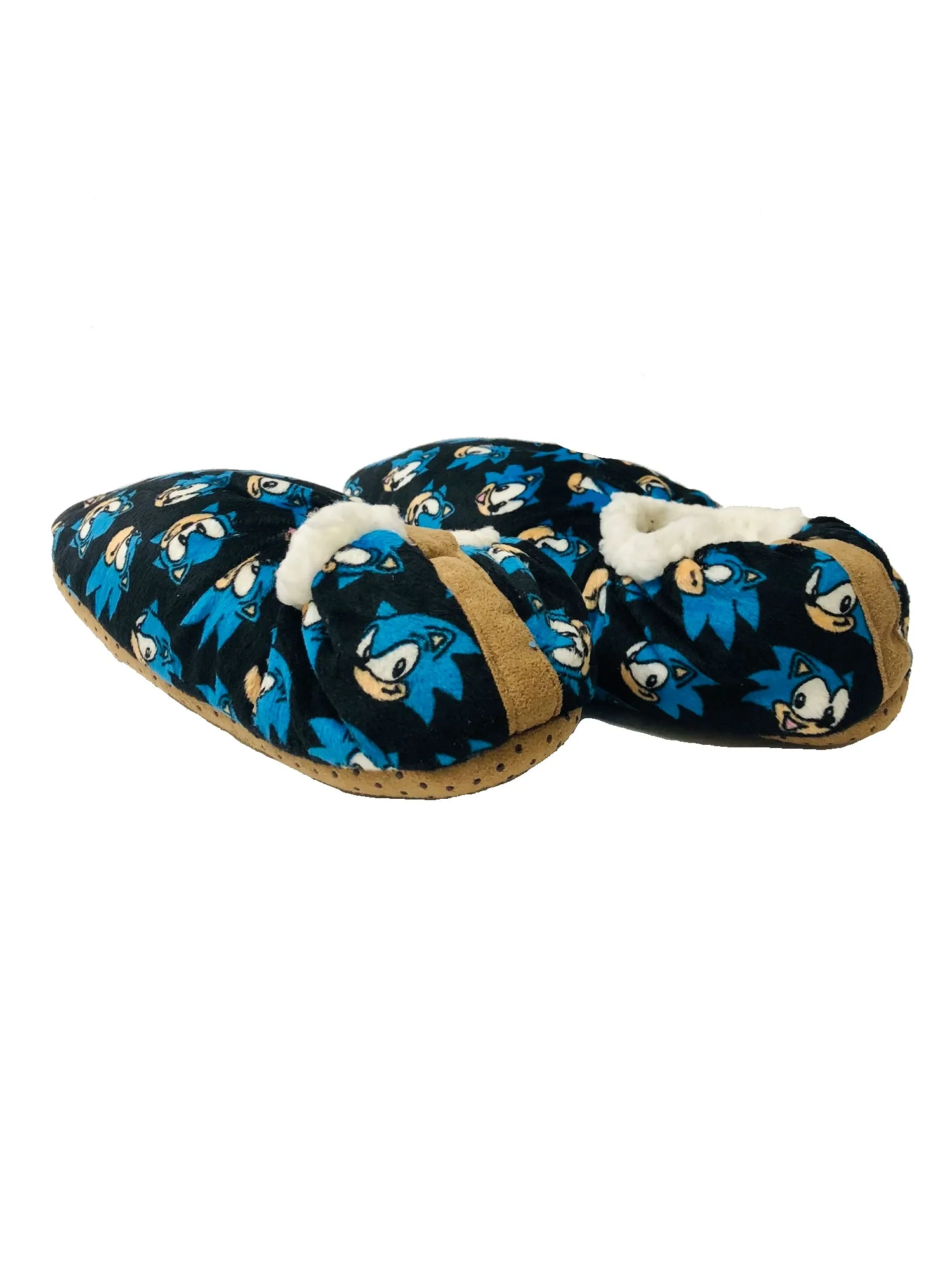 Sonic Mens Slippers Sonic the Hedgehog Fuzzy House Slippers