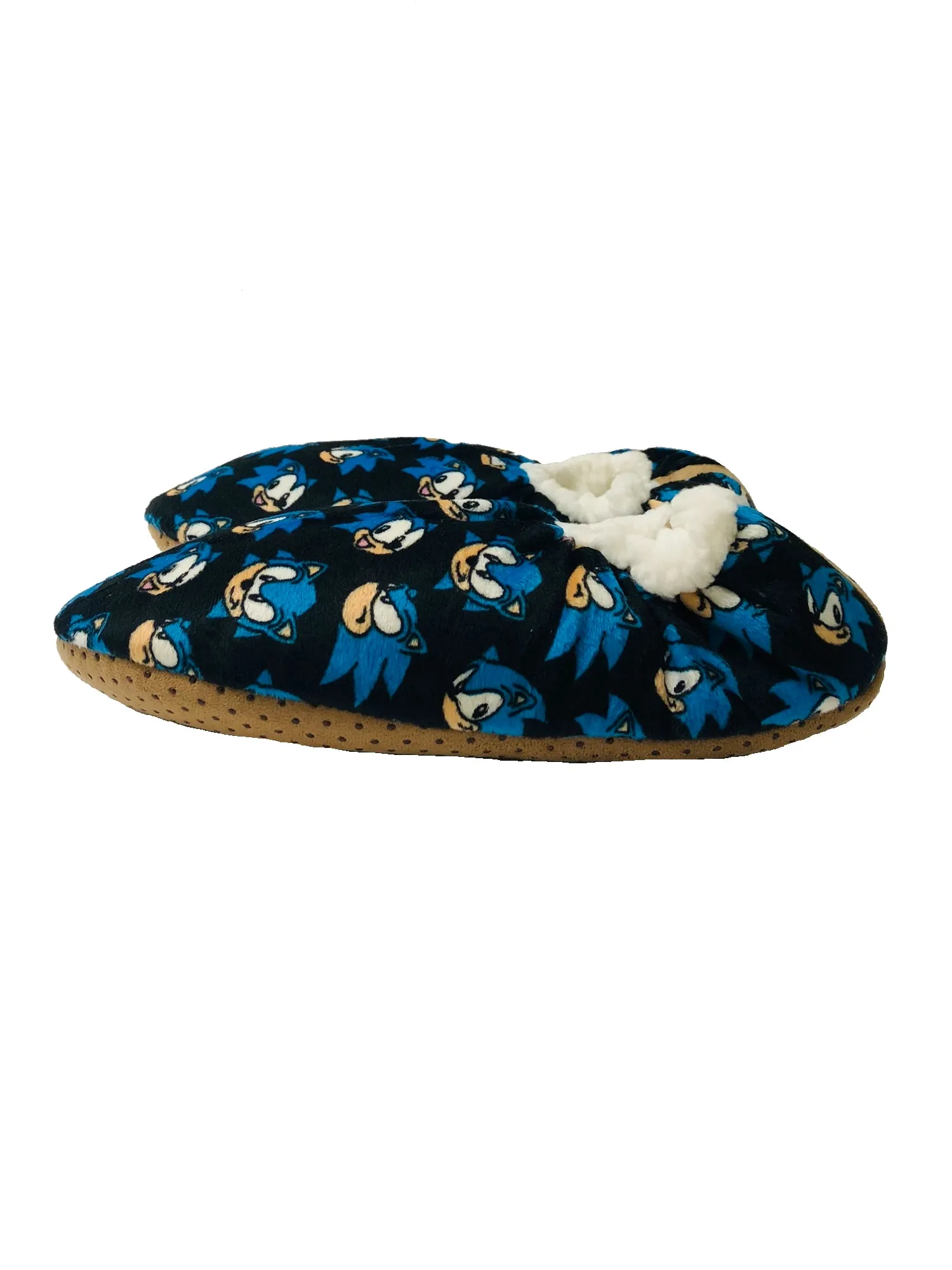 Sonic Mens Slippers Sonic the Hedgehog Fuzzy House Slippers