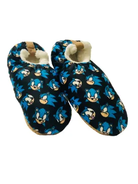 Sonic Mens Slippers Sonic the Hedgehog Fuzzy House Slippers