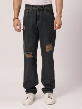 Style Quotient Men Blue Relaxed Fit High Rise Cotton Jeans