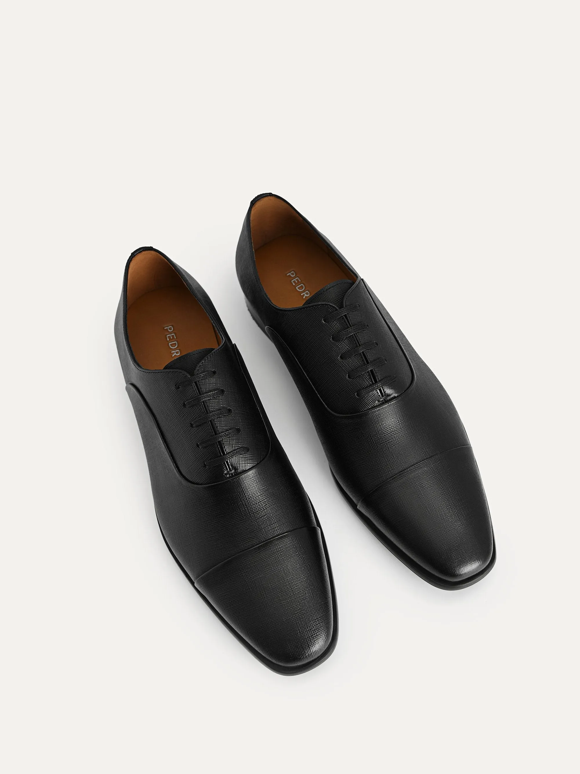 Textured Leather Oxford Shoes