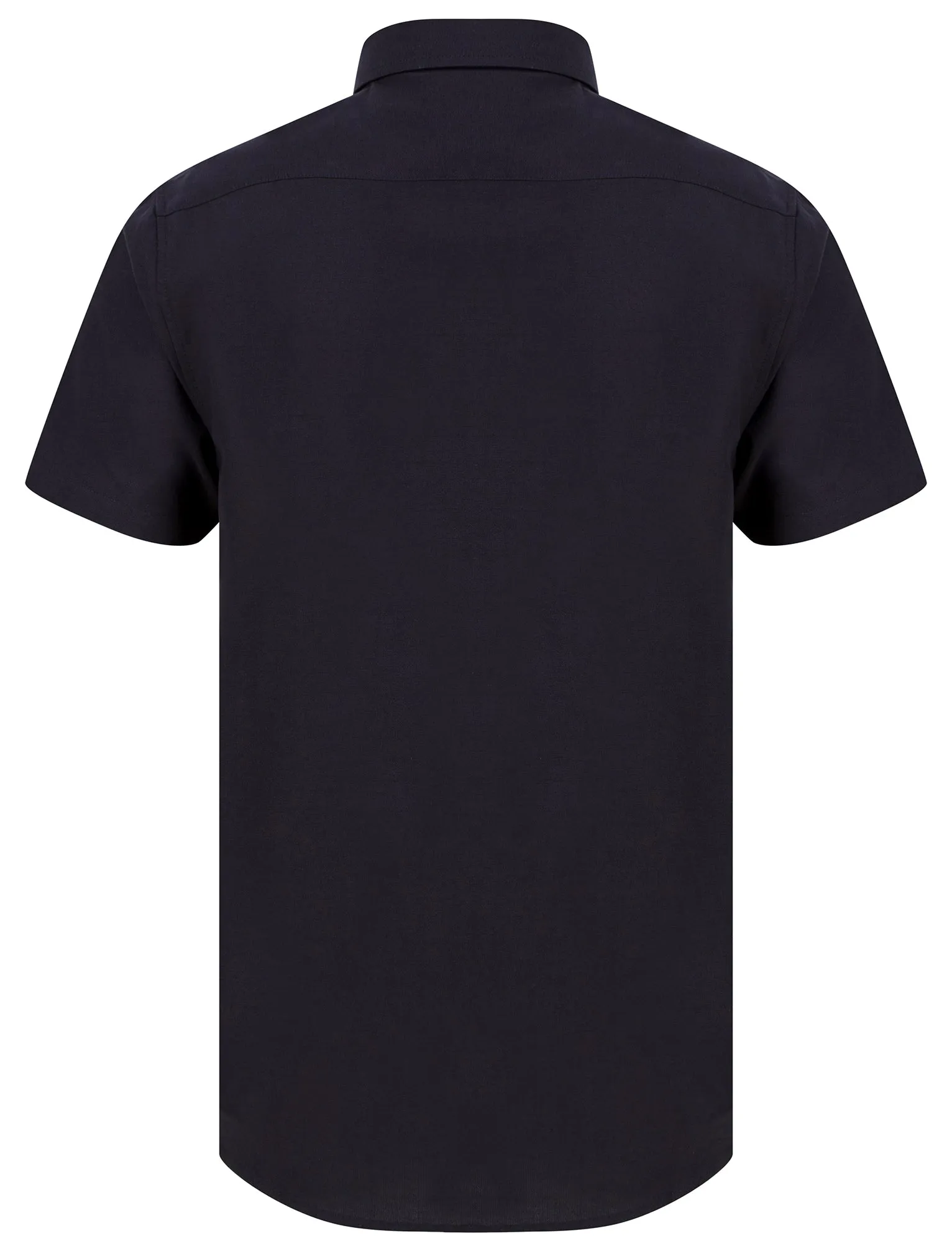 Tiberius Short Sleeve Oxford Cotton Shirt in Navy  - Tokyo Laundry
