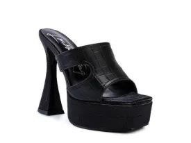 Womens High Heel Platform Croc Sandals